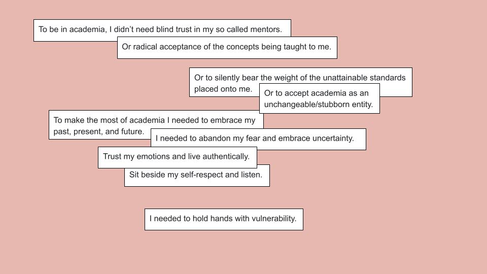 This image, titled '19.jpg' and part of the 'Suffocation Zine', features white text boxes with black borders on a solid, light peach-pink background. The text describes a