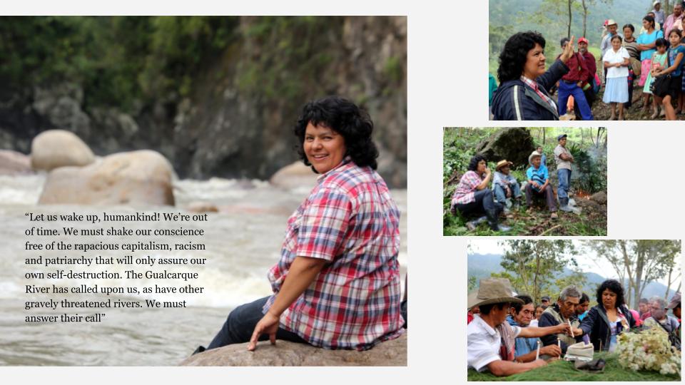 This image is a collage or page layout featuring a large central photograph on the left, accompanied by a significant quote, and three smaller photographs stacked vertically on the right side. The overall impression is one of a